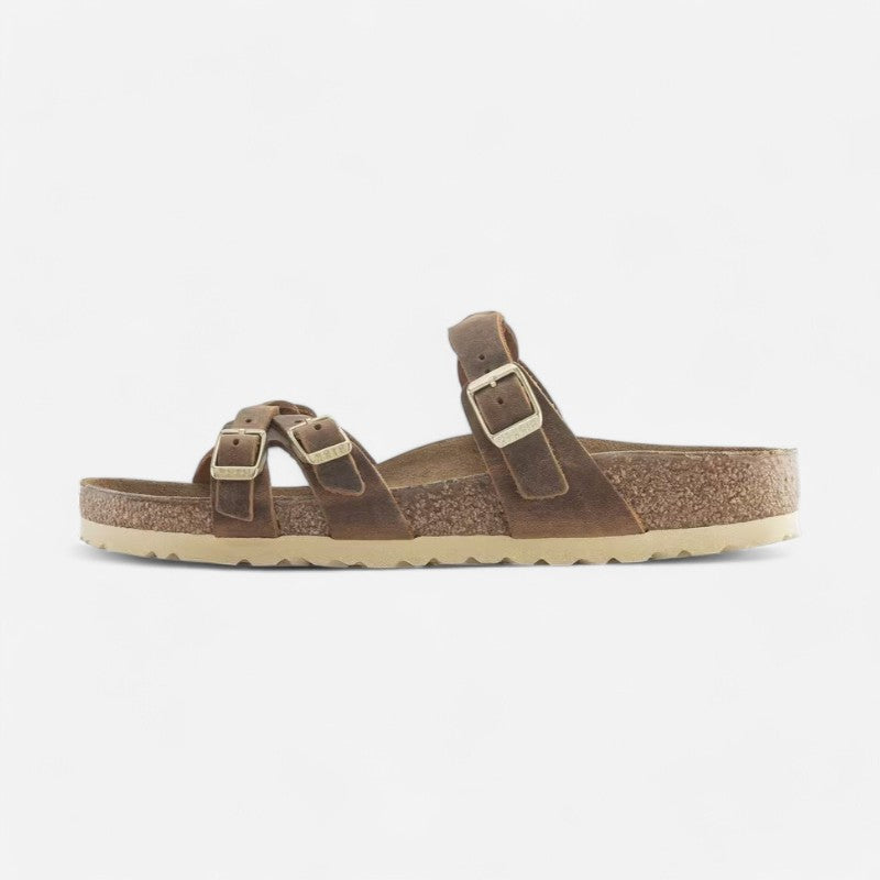 Franca Braided Cognac Oiled Leather Regular